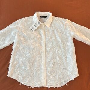 Beige feather blouse